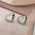 Heart Geometric Copper Electroplating Stud Earrings