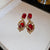 Retro Vintage Flower Flower Metal Diamond Inlay Earrings