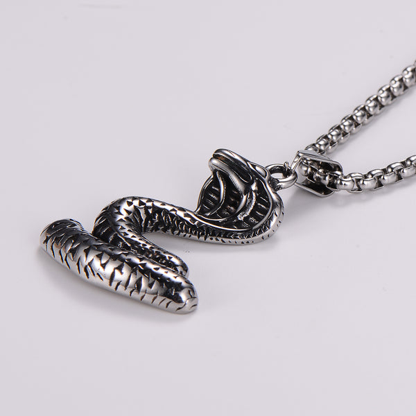 Expressive Snake Chinese Zodiac Animal Stainless Steel Polishing Pendants