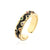 Women Irregular Geometric Copper Inlay Rings