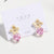 Moderate Luxury Heart Geometric Mixed Material Stud Earrings