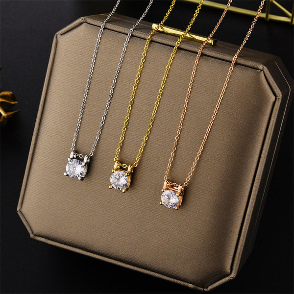 Fashion Letter Geometric Titanium Steel 18K Gold Plated Necklaces