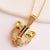 Unisex Punk Animal Chinese Zodiac Animal Zircon Gold Plating Necklaces