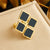 Luxurious Women Square Stainless Steel Electroplating Jewelry Sets