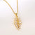 Minimalist Leaf Flower Stainless Steel Electroplating Necklaces