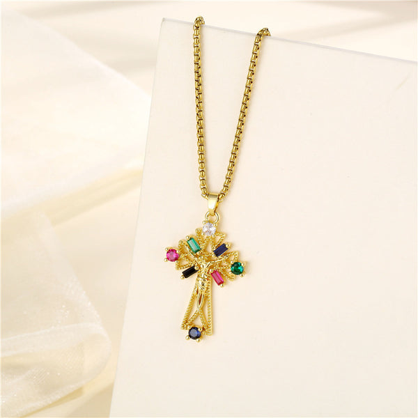 Women Minimalist Cross Stainless Steel Electroplating Necklaces