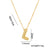 Letter Text Number Titanium Steel 18K Gold Plated Necklaces