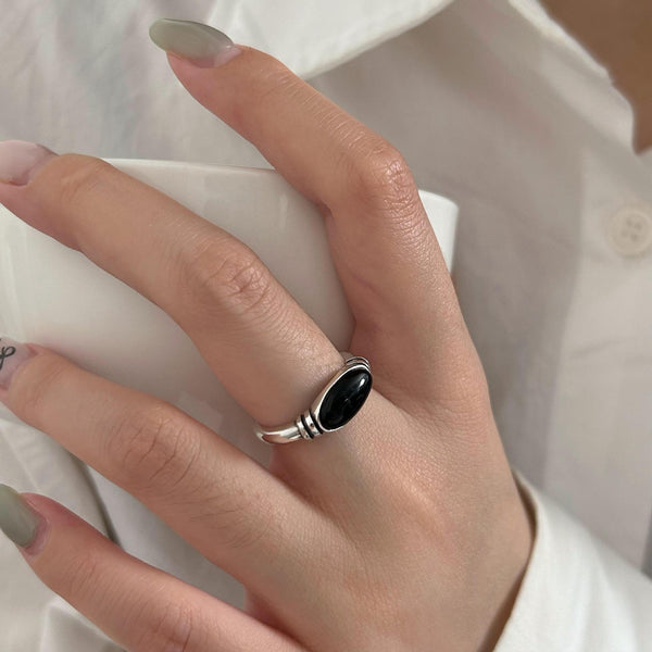 925 Sterling Silver Women Korean Ellipse Heart Silver Silver Plating Rings