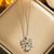 Moderate Luxury Round Star Titanium Steel Diamond Inlay Necklaces