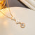 Moderate Luxury Round Geometric Titanium Steel 18K Gold Plated Necklaces