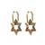 Minimalist Elegant Women Star Hollow Geometric Metal Geometric Zircon Earrings