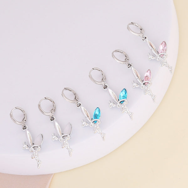 Women IG Style Metal Doll Alloy Electroplating Earrings