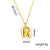 Letter Text Number Titanium Steel 18K Gold Plated Necklaces