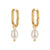 Fashion Pearl Geometric Stainless Steel 18K Gold Plated Earrings