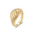 Women Fashion Irregular Geometric Stainless Steel 18K Gold Plated Rings