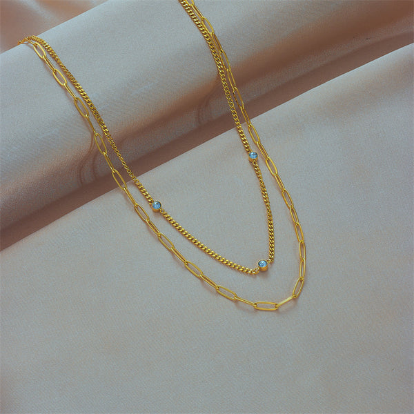 Chain Geometric Titanium Steel Electroplating Necklaces