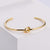 Japanese / Korean Women Metal Bowknot Stainless Steel Bangles