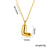 Letter Text Number Titanium Steel 18K Gold Plated Necklaces