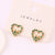 IG Style Women Heart Heart Copper Diamond Inlay Earrings