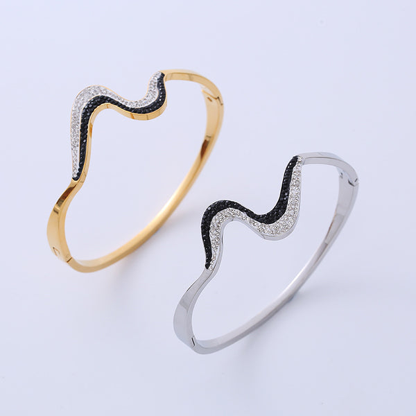 Natural Titanium Steel Electroplating Bangles