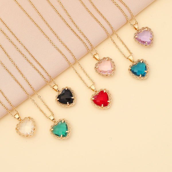 Women Heart Alloy Electroplating Necklaces