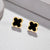 Flower Titanium Steel 18K Gold Plated Stud Earrings