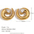 Fashion Circle Round Geometric Stainless Steel Electroplating Stud Earrings