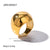 IG Style Sphere Geometric Stainless Steel 18K Gold Plated Rings