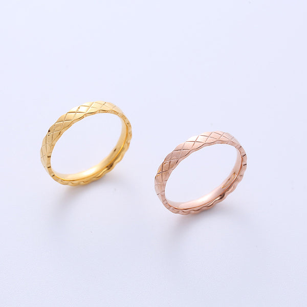 Cute & Edgy Women Diamond Feather Metal Shell Cattle Macaron Butterfly Heart Titanium Steel Electroplating Rings