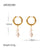 IG Style Pearl Geometric Stainless Steel 18K Gold Plated Earrings