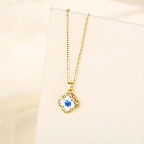 Women Minimalist Flower Stainless Steel Electroplating Necklaces