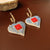 Mid-century Modern Heart Heart Artificial Crystal Electroplating Earrings