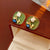 Luxurious Quadrilateral Rhombus Geometric Flower Copper Zircon Inlay Earrings