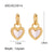 IG Style Heart Geometric Stainless Steel 18K Gold Plated Earrings