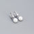 925 Sterling Silver Korean Geometric Silver Diamond Inlay Stud Earrings