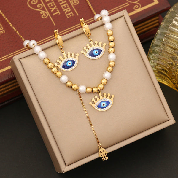 Fashion Eye Stainless Steel Electroplating Necklaces