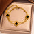 Women Clover Geometric Titanium Steel 18K Gold Plated Bracelets