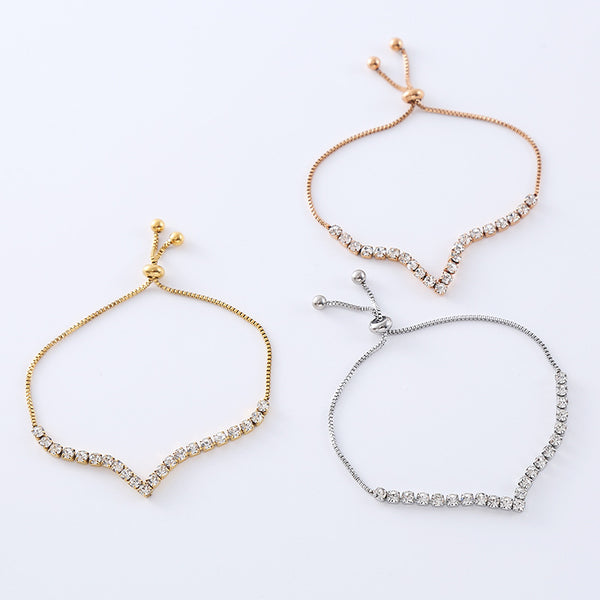 Expressive Women Tennis / Diamond Line Geometric Stainless Steel Electroplating Bracelets