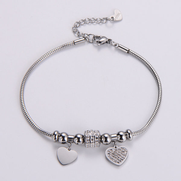 Natural Women Heart Heart Stainless Steel Bracelets