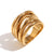 Vintage Fashion Retro Stripe Circle Geometric Stainless Steel 18K Gold Plated Rings