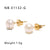 IG Style Pearl Circle Sphere Geometric Stainless Steel Electroplating Earrings