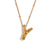 Fashion Letter Number Text Stainless Steel 18K Gold Plated Necklaces