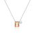 Minimalist Quadrilateral Round Geometric 18K Gold Plating Diamond Inlay Necklaces