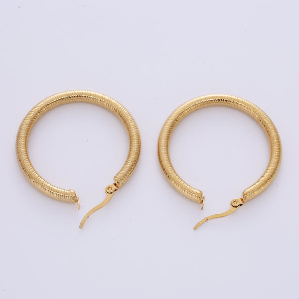 Women Metal Doll Titanium Steel Gold Plating Earrings