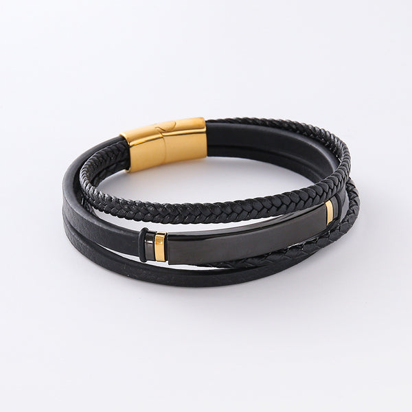 Men Minimalist Stripe Geometric Stainless Steel Electroplating Bracelets