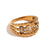 Fashion Niche Stripe Round Circle Geometric Stainless Steel 18K Gold Plated Rings