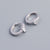 925 Sterling Silver Moderate Luxury Quadrilateral Round Geometric Silver Diamond Inlay Stud Earrings