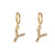 Minimalist Letter Number Text Stainless Steel 18K Gold Plated Earrings