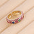 Women Retro Vintage Metal Flower Copper Oil Dripping Rings