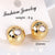 Moderate Luxury Sphere Square Circle Geometric Copper Diamond Inlay Stud Earrings